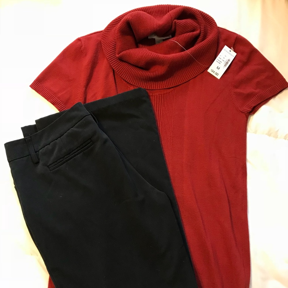 New w/Tags Dress Barn Cowl Shortsleeve Sweater
